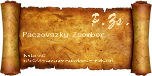 Paczovszky Zsombor névjegykártya