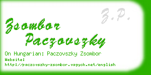 zsombor paczovszky business card